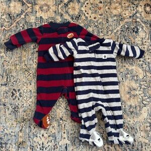 Striped Kids One Pieces - Red and Blue